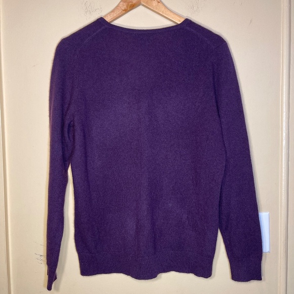 Purple V-Neck Women's Sweater - Picture 2 of 5